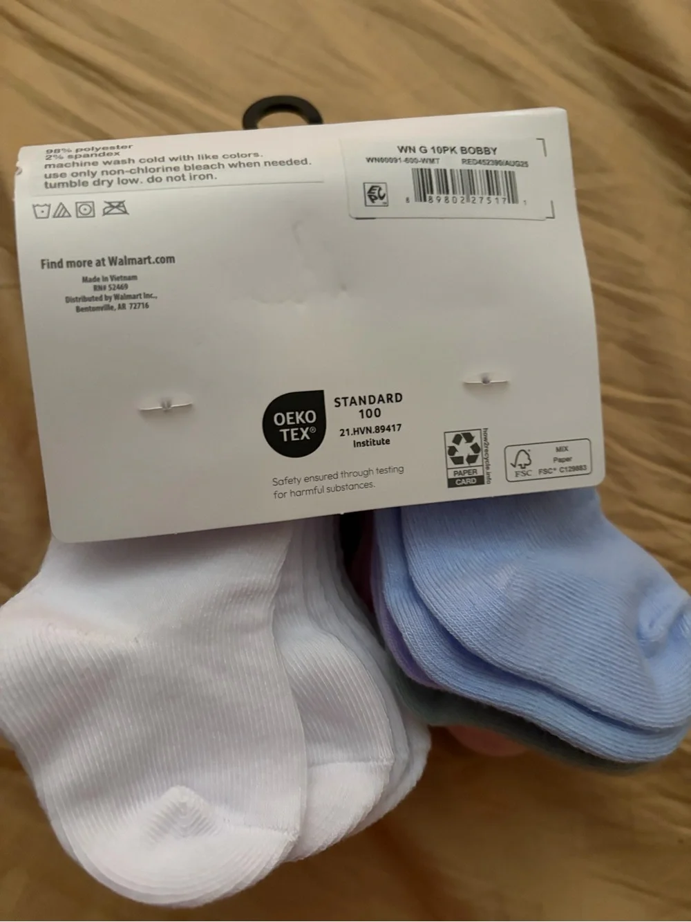 Wonder Nation Toddler Turn Cuff Socks - Pink & White. 0-6months. 10 pair